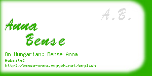 anna bense business card